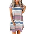 thumbnail image 1 of Avamo Robe d'Été pour Femme T-shirt Robe T-shirt Tunique Courte Mini Robes Ample Été Violet G, 1 of 7