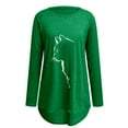 thumbnail image 4 of Womens Summer Blouses Long Sleeve Cat Print Loose Fit Round Neck Soft Comfortable Ladies Ladies Casual Blouse,Green,4XL, 4 of 4