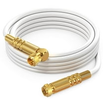 Maximm RG6 Quad Shield Coaxial Cable 8 Feet, 90 Degree Angled Cable Cord for TV Cable Wire, Coax Cable 8 Ft