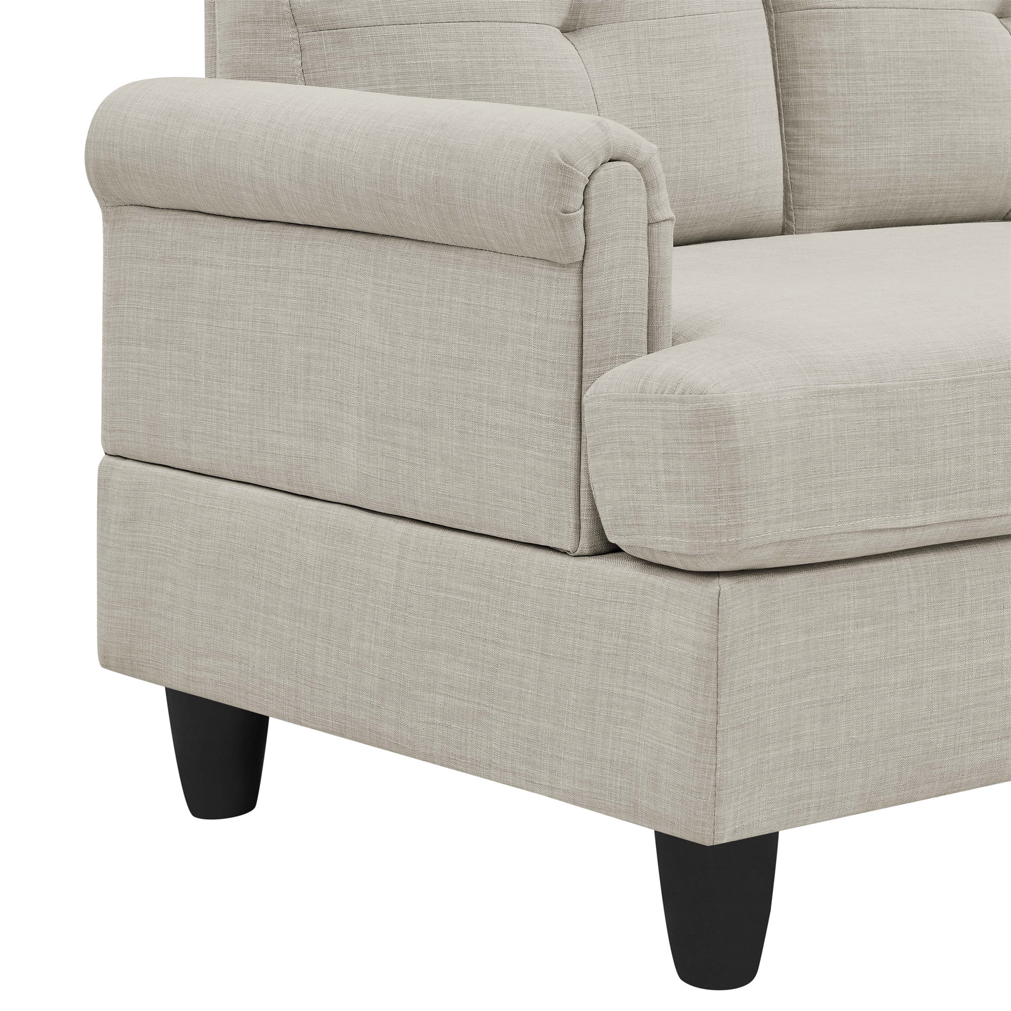Aukfa 78" L shape Sectional Couch Deep Seat Sofa with Right Chaise for Home Office, Beige