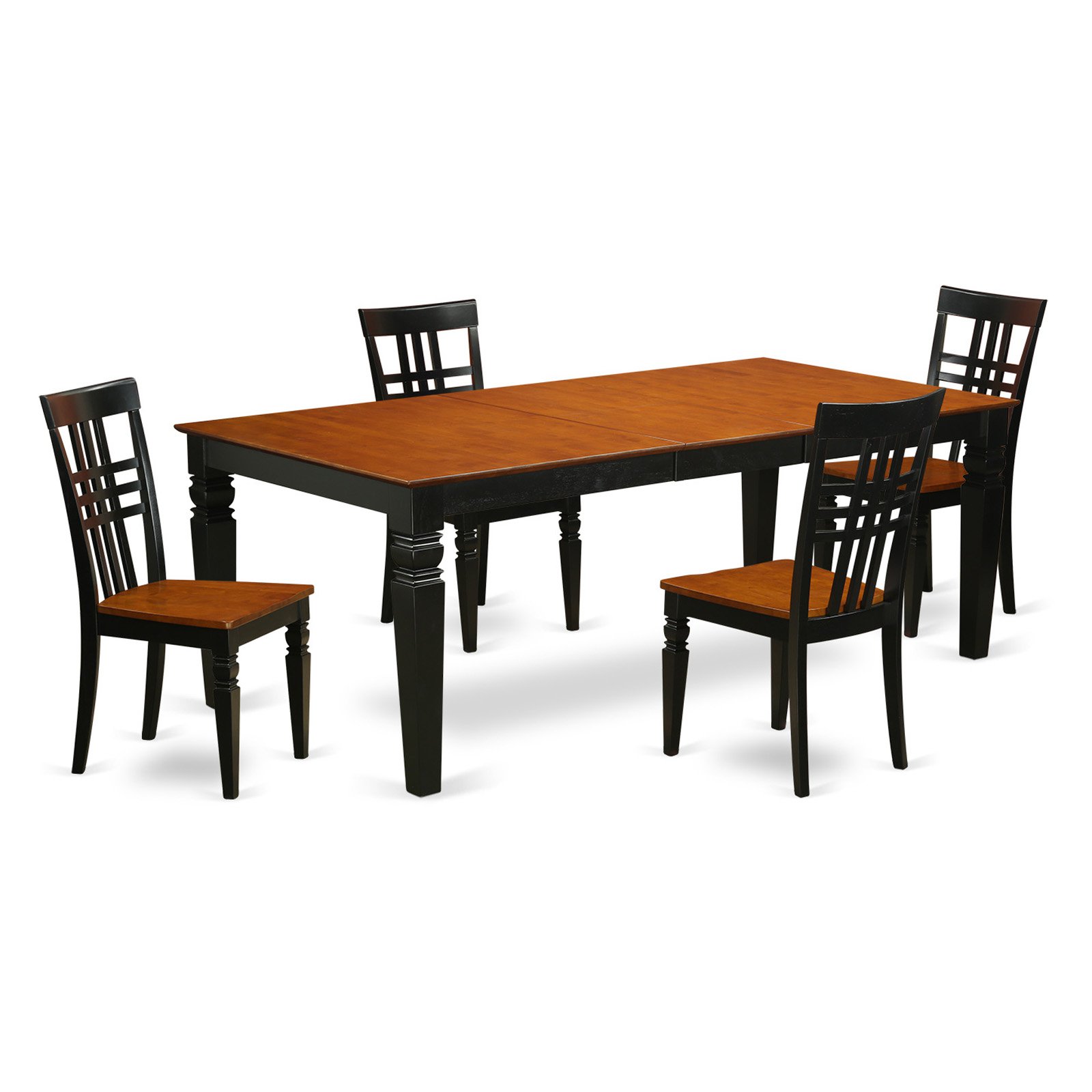 East West Furniture Logan 5 Piece Latticeback Dining Table Set