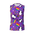 thumbnail image 6 of Lsque Rainbow Lgbt Penguin Print Men's Cotton Blend Sleeveless Muscle Shirts (S-3XL)- Moisture Wicking, Odor Protection, UPF 30+,Medium, 6 of 8