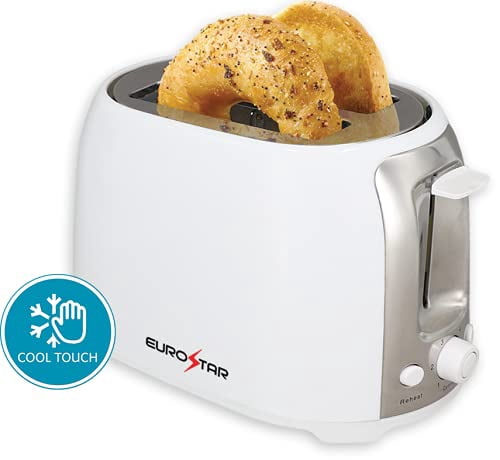 EUROSTAR ET752W 2-Slice Extra Wide-Slot Toaster, White