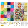 thumbnail image 4 of 7905 Pcs Perles en Argile Polymère Fl Perles Rondes Perles Lettres Perles de Rocaille, 4 of 8