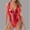 Red, variant on Ynynloco Women's Metallic Halter One Piece Bodysuit Front Zipper Shiny Sleeveless Bodycon Jumpsuit for Party
