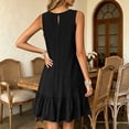 thumbnail image 2 of ASEIDFNSA Women Sleeveless Tank Dress Crew Neck Ruffle Hem Casual Mini Sundress, 2 of 5