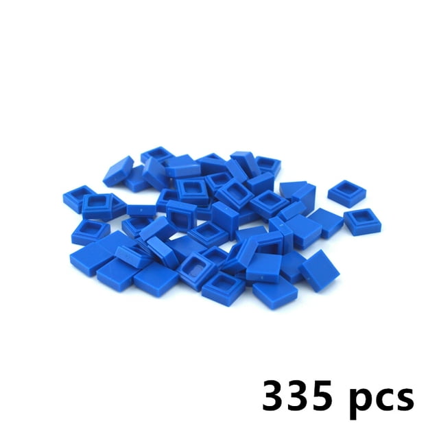 335pcs DIY Building Blocks Figure Bricks Smooth 1x1 ColorFul Educational Creative Size Compatible all brand Toys for Children blue 335pcs