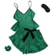 thumbnail image 1 of Conjunto de pijama de seda helada para mujer: pantalones cortos con tirantes y lazo liso, ropa fina para estar por casa, tallas S-XL, 1 of 1