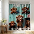 thumbnail image 4 of TIELUTT A Witty and Humorous Bathroom Curtain Embroide Shower Curtain Curtains for Small Windows in Bathroom Extra Long Shower Curtain Liner 84 Inches Long Tall Shower Curtain Shower Hang Line, 4 of 5