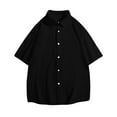 thumbnail image 1 of Mefallenssiah Hauts pour Hommes Col en V Clair Col Rond Manches Courtes top Manches Courtes Chemisiers à Col en V, 1 of 1