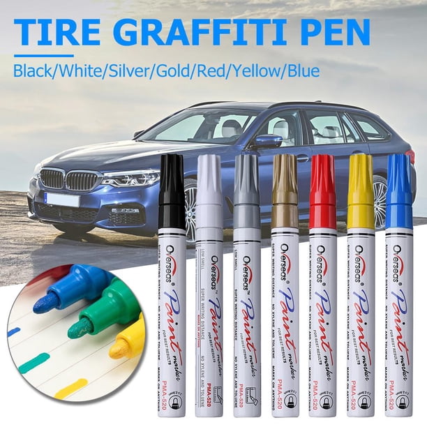 Rotulador de pintura permanente resistente al agua para neumáticos de coche, bolígrafo de grafiti rojo Sywqhk Accesorios para autos y motos