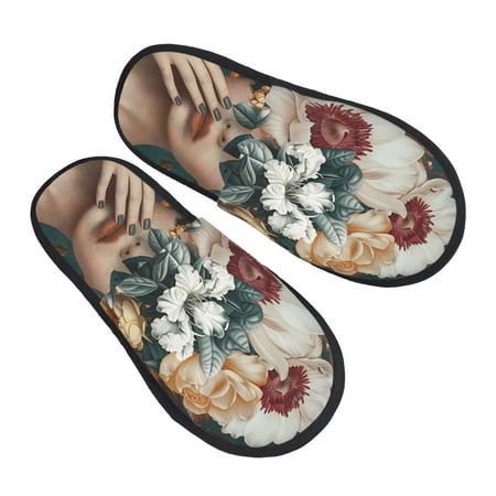 

JUNZAN Floral Head Dreamscape Slippers for Women House Shoes Non Slip Indoor/Outdoor Pineapple And Cactus Designs-Large