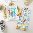thumbnail image 2 of Gibobby Toddler Baby Boy Clothes Crewneck Fall 12 24 Months 2T 3T 4T Boy Winter Outfits Sweatshirt Long Sleeve Pants Clothes Set(2-3 Years,Light Yellow), 2 of 4