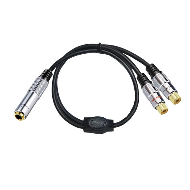 Altavoz Y Adaptador Conector Conector Cable de audio resistente a RCA Splitter Mujer a mujer