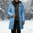 thumbnail image 2 of Yangnuo Womens Trendy Warm Hooded Long Puffer Jackets Fall Winter Women's Fashion Thickened Loose Down Jacket With Drawstring And Pockets, 2 of 6