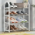 thumbnail image 7 of 4-Tier Metal Shoe Rack Storage Organizer, Space-Saving Shoe Shelf for Living Room/Bedroom/Closet/Entry (White), 7 of 7