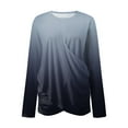 thumbnail image 4 of Dyfzdhu Long Sleeve T Shirts for Women Trendy Gradient Twist Front Tunic Tops Black, 4 of 4