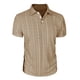 thumbnail image 2 of Blusa y camisa de manga corta con cuello vuelto para hombre, informal, a la moda, con botones, lisa, de poliéster., 2 of 7