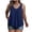 Blue, variant on Women's Plus Size Solid Color Sleeveless Tank Top – Casual V-Neck with Chest Ruched Detail for Spring & Summer