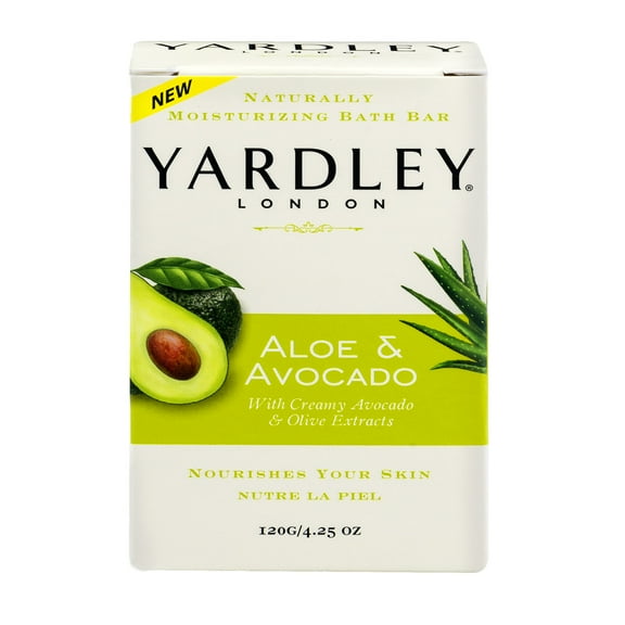 Yardley London Moisturizing Bath Bar, Fresh Aloe with Cucumber Essence, 4.25 Oz Bar