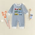 thumbnail image 5 of Gerichy Newborn Baby Boy Winter Clothes Truck Embroidered Romper Striped Long Sleeve Jumpsuit Onesie 0 3 6 12 18 Months Infant Boys Outfit, 5 of 7