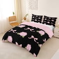thumbnail image 3 of Erosebridal Garden Hydrandrea Flower Queen Duvet Cover Set for Girls, Kawaii Pink Bowtie Bedding, Pink Reversible 3pcs, 1 Duvet Cover and 2 Pillowcases, No Comforter, 3 of 6