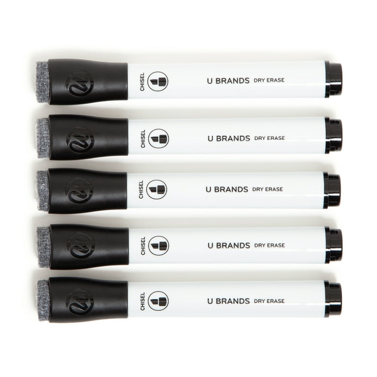 U Brands Magnetic Dry Erase Markers, Chisel Tip, 6 Count