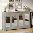 thumbnail image 4 of Finmind 55.12" Vintage Buffet Cabinet with Mirror and Adjustable Shelves, Grey, 4 of 7