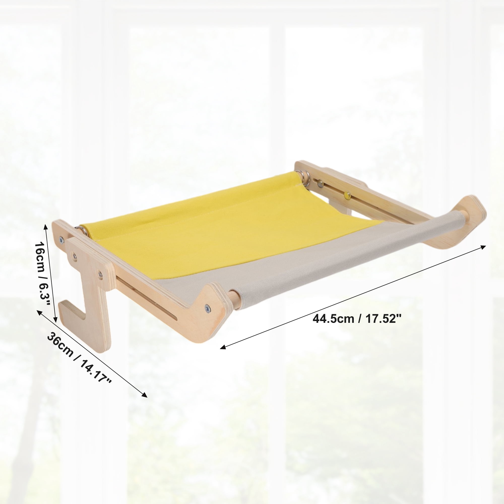 Unique Bargains Cat Window Perch Cat Hammock Yellow