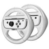 Racing Wheel for Nintendo Switch / Switch OLED Joy-Con Controller (Set of 2 White) Racing Steering Wheel Controller Accessory Grip Handle Kit Attachment