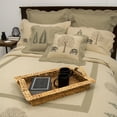 thumbnail image 4 of Donna Sharp Bear Creek King Embroidered Cotton Lodge Quilt, Cream Taupe Trees, 4 of 6