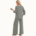 thumbnail image 6 of Two Piece Sets for Women 3/4 Length Sleeve Lounge Sets Summer Spring Vacation Travel Outfits Fashion Clothing Light Gray 2XL, 6 of 6