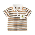 thumbnail image 1 of YTDSCS T-Shirt d'Été pour Garçons, Manches Courtes, Rayé, Col à Revers, Doux, pour 2-12 Ans, 1 of 9