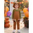 thumbnail image 5 of RUINIXCW Kids Scarecrow Boys Tops Patchwork Overalls and Hat Cosplay for Halloween Holiday Outfit, 5 of 9