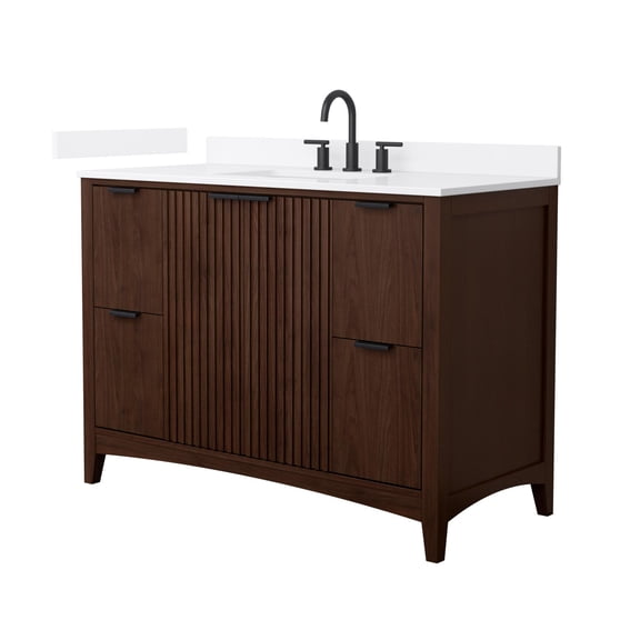 Wyndham Collection WCF919148SDBWQUS3MXX Palmilla 48" Free Standing Single Basin Vanity Set