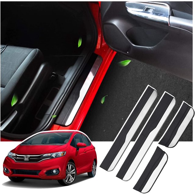 ZHAOCHENG Alféizar de puerta de coche de acero inoxidable para Jazz 2015-2019, accesorios de decoración, placa de umbral