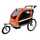 thumbnail image 1 of Booyah Strollers Double Child Baby Bike Bicycle Trailer, Jogger, Stroller with Suspension (Orange), 1 of 5