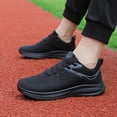 thumbnail image 3 of Men'S Low-Top Breathable Mesh Sneakers - Lightweight, Non-Slip, Durable Running Shoes with Cushioned MD Sole for All-Season Casual & Sporty Wear, Black, Sneakers, Allseason Footwear, Modern Sneakers, 3 of 9
