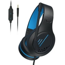 Anivia PC Computer Headset, Headphones with Microphone Stereo Surround for PC MAC Laptop, Noise Cancelling Over Ear Wired Headset Compatible with PC Laptop-Black&Blue（Ship from USA）