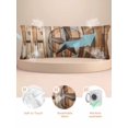 thumbnail image 2 of Country Star Brown Satin Pillowcase for Hair and Skin with Zipper, Soft Breathable Cooling Silk Pillow Cases, Western Texas Vintage Farmhouse Wooden Body Pillow Covers Bed Pillows 20"x54", 2 of 6
