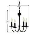 thumbnail image 4 of Colonial Candles 4 Light Chandelier In Black, 4 of 4