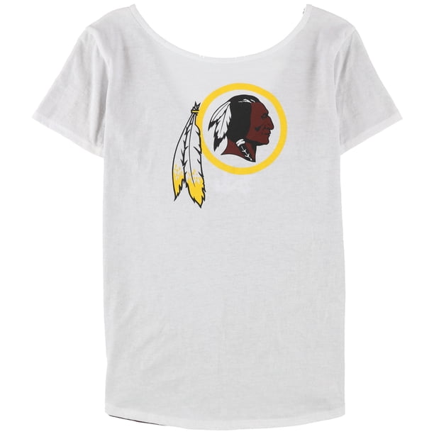 Camiseta gráfica Touch Redskins con espalda en V para mujer, blanca, mediana