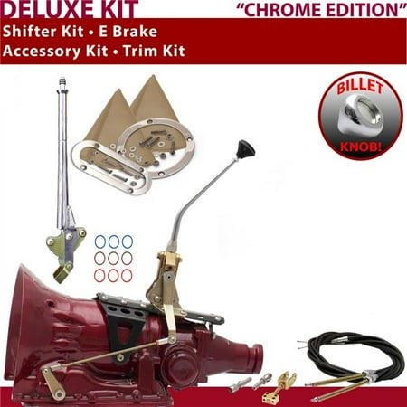 American Shifter 4L60 Shifter Kit Chrome 10 in. E Brake Cable Trim Kit for EF11C