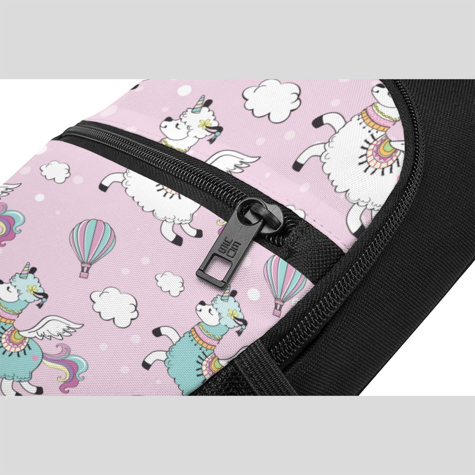 Xecao's Llama Unicorn and Rainbow Print Sling Bag: A Versatile Chest, Shoulder, and Crossbody Backpack for Casual Days Out, Perfect for Both Men and Women
