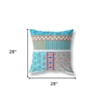 thumbnail image 6 of 28â€ Turquoise White Patch Indoor Outdoor Throw Pillow, 6 of 6