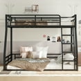thumbnail image 2 of Leumius Metal Bunk Bed,Twin over Full Floor Bunk Bed Frame for Kids/Teens/Adults,Space-Saving/Noise Reduced/No Box Spring Needed,Black, 2 of 11