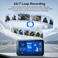 thumbnail image 6 of Aoocci C9 Pro 6" Motorcycle Dash Cam, 1080P Dual Camera, Simultaneous Split-Screen Display,for Wireless CarPlay & Android Auto Compatible, IP67 Waterproof,Without TPMS, 6 of 8