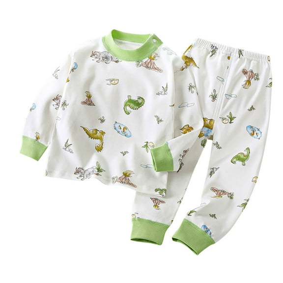 Girls' Sleepwear Agkizg 2-Piece Girls' Pajama Sets,Kids Nightwear Loungewear Clothes Set,Toddler Baby Kids Winter Boys Girls Solid Color Print Long Sleeved Home Wear Clothes Suit