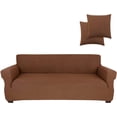 thumbnail image 1 of Housse Extensible Élastique pour Canapé 4 Places, 1 Pce (Brun, Très Grand), 1 of 6