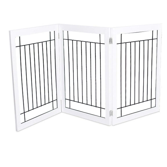 Internet's Best Traditional Wire Dog Gate - 3 Panel - 30" Tall - White